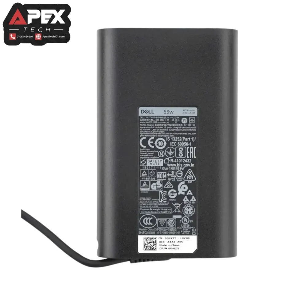 Dell Laptop Charger 19.5V 3.34A – 65W, 7.4×5.0mm