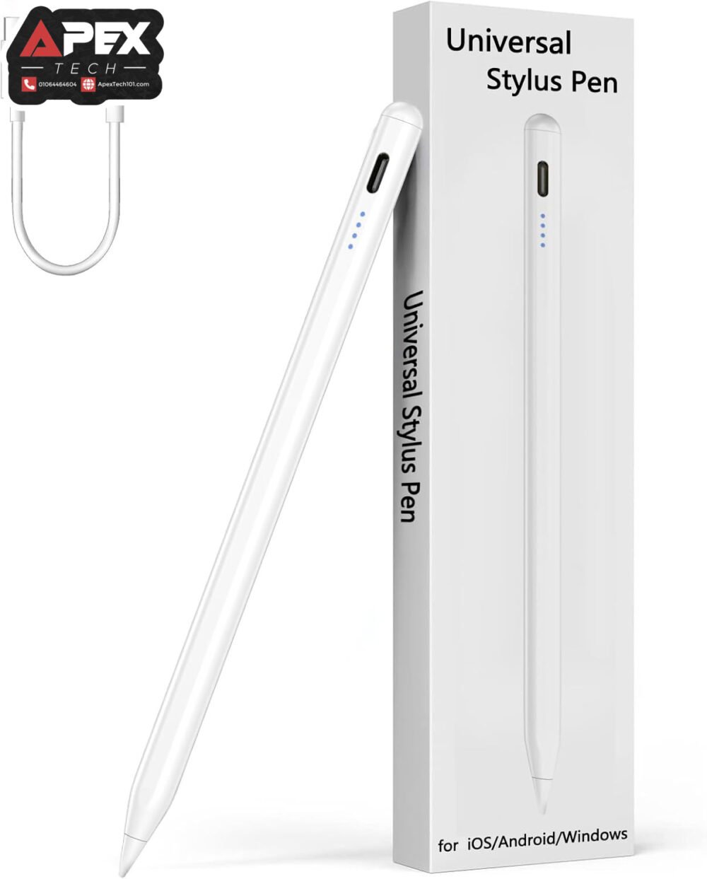 Universal Active Stylus Pen for Touchscreens – iPhone, iPad, Samsung, Lenovo & Huawei, White