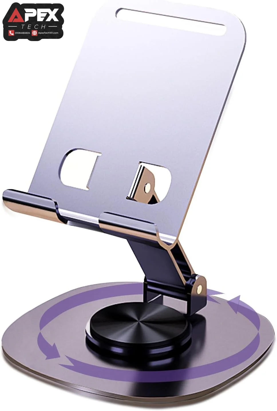 Foldable Desktop Phone & Tablet Stand – 360° Rotation